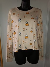 American Eagle Peanuts Snoopy Fall Pumpkin Plush long-sleeve pajama top Large