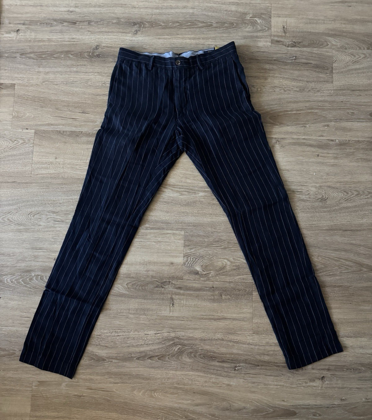 Polo Ralph Lauren Linen Men’s Navy Pinstripe Dress Pants 30W