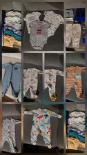 Lot Of 22 Baby Boy Clothes Size 3 Mos Mostly Carters Onsies, Pants, Sleepers