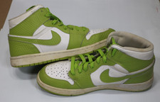 Nike Air Jordan 1 Mid Sneakers Uomo 10 Verde Come Nuove Bianco Igloo 554724-078