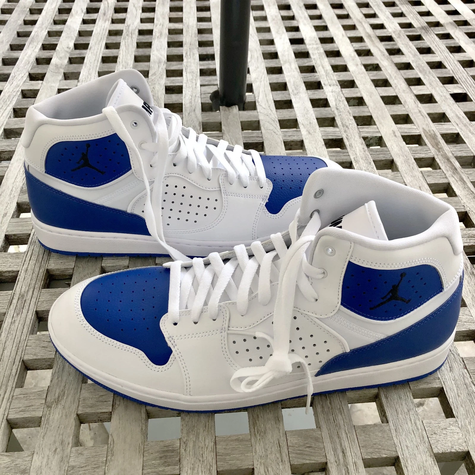 Nike Air Jordan Access White Blue Mid Top Sneakers Shoes Size 13 Mens AR3762-104