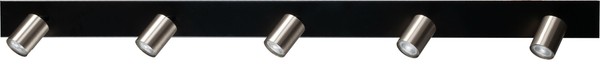 Deckenlampe Schwarz Nickel 130 Cm Lang 5-Flammig GU10 Metall Deckenstrahler-image