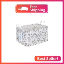 LANGYASHAN Rectangular Storage Bin Collapse Canvas Fabric Cartoon Storage Basket