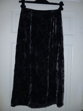 Talbots Petites Brown Velvet Burnout Rose Long Skirt 8P 8 Fairy Y2K VTG