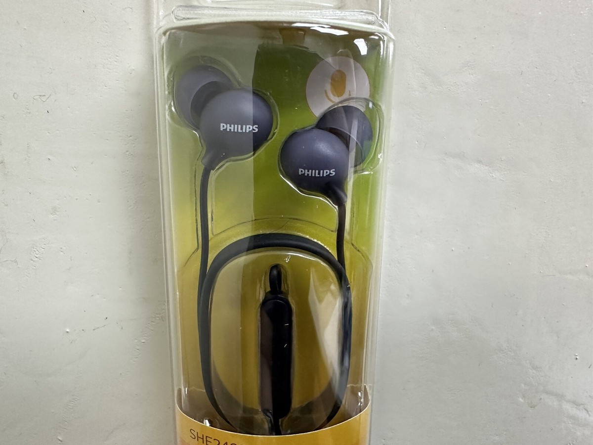 Philips Audio She2405 In-ear Headphones In-line Mic Black for sale