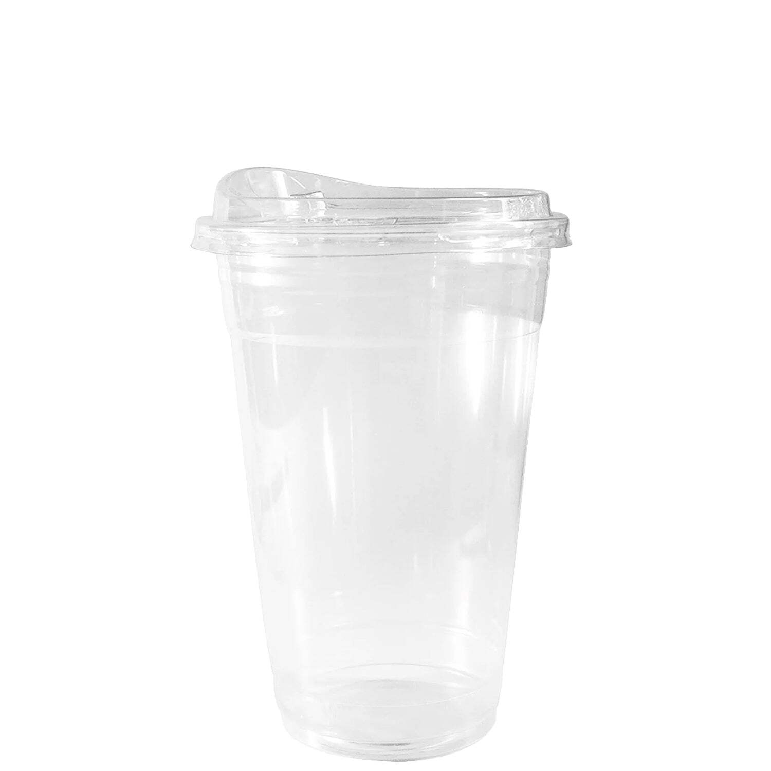 Clear Plastic Cups with Strawless Sip Lids for Iced coffee tea juice