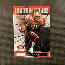 2000 Bowman Breakthrough Discoveries 49ers Football Card #BD1 Jerry Rice
