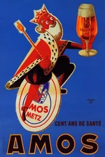 King Crazy for Beer Amos Biere France French Bar Vintage Poster Repro FREE S/H