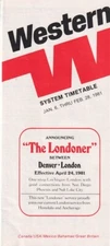 Western Airlines timetable 1981/01/06