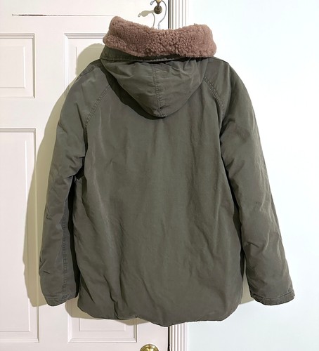 Neu mit Etikett Polo Ralph Lauren Daunen gefütterter Mantel Jacke olivgrün Lammfellkragen M - Bild 7 von 15