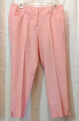 Pink Linen Capri Pants 