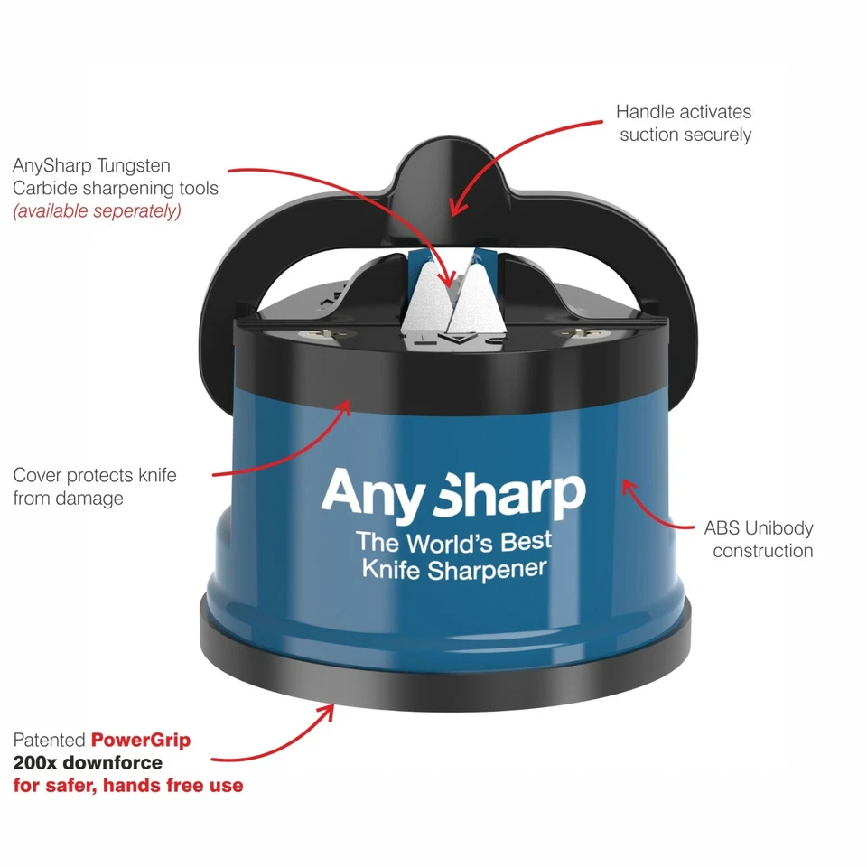 AnySharp World's Best Knife Sharpener, PowerGrip Suction, Original and Genuine - Image 2 of 4