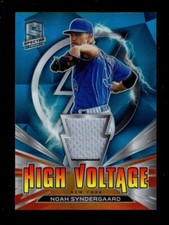 2021 SPECTRA HIGH VOLTAGE BLUE NOAH SYNDERGAARD JERSEY 31/50 NEW YORK METS