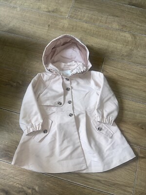Girls Next Pink Trench Coat Age 12-18 Months With Hood UK