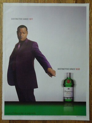 2003 TANQUERAY Gin Laurence Fishburne Says Sip Responsibly Magazine Ad