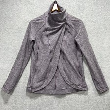 Lululemon Womens Sz 4 Rulu Rally Wrap Jacket Pockets Thumbholes Modal Purple
