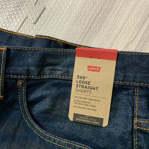 Levis Size 52 Mens 569 Loose Straight Short Jean 100% Cotton Dark Blue NEW 리바이스 - Picture 5 of 11