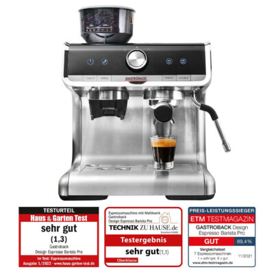 Gastroback Espressomaschine Siebträger Barista Pro 30Mahlgradeinstellungen 42616