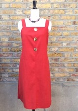 Zara Womens Red Sleeveless Dress With Gold Buttons Art 5580458624 Size Medium