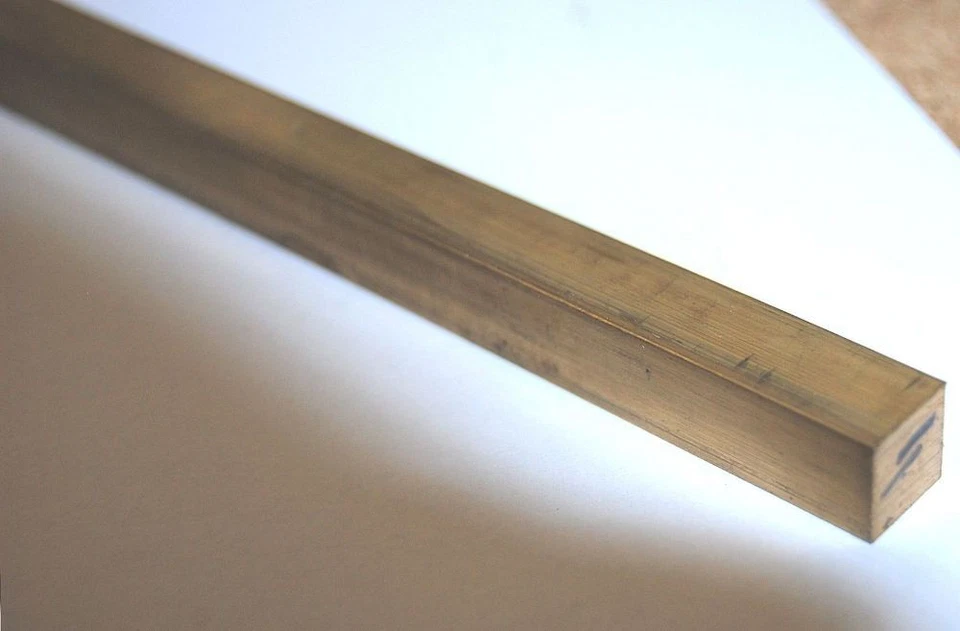 12" / 300 MM LONG BRASS BAR ROD 1/4" SQUARE CZ121 FROM CHRONOS