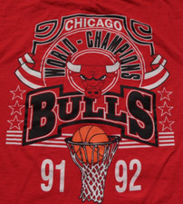 Vintage 90s Chicago Bulls 1991 1992 NBA Champions T-Shirt Fruit of the Loom