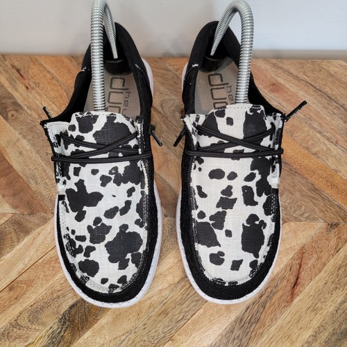 NWOT Hey Dude Women's Wendy Boho Wild Cow Print Shoes Size 7 | eBay