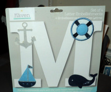 LITTLE HAVEN Letter Embellishment Patches: BRAND NEW: Set Of 4: Nautical Theme