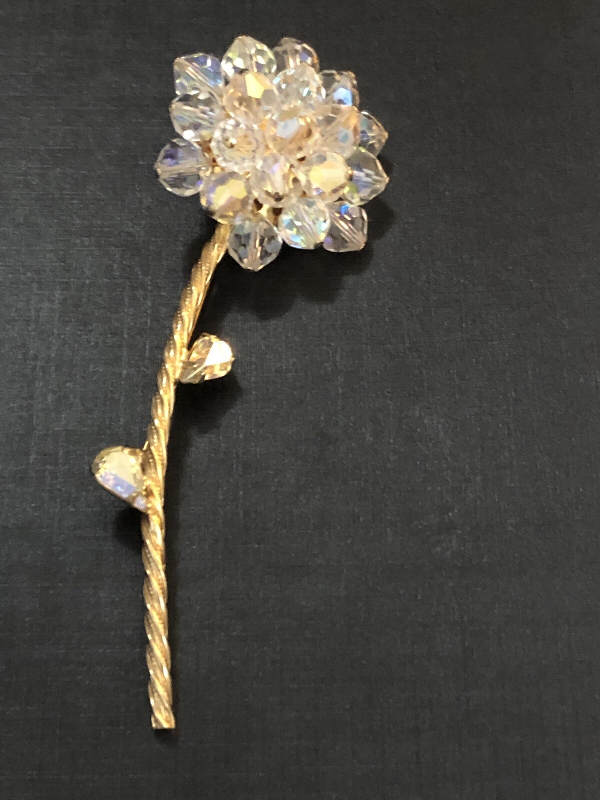 Broche Vintage Alice Caviness – Perles & Strass, Violet & Noir, Occasion