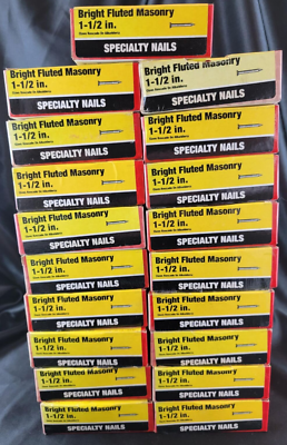 #ad #ad Lot of 19 ACE Hardware Bright Fluted Masonry 1 1 2quot; inch Nails 55122 19lbs Total $44.95