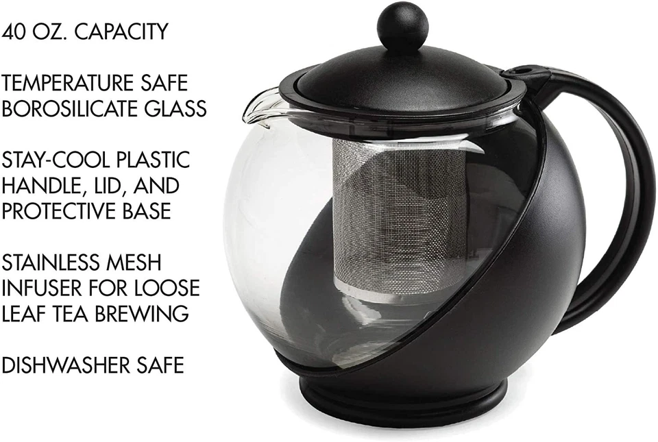 Tetera Primula Half Moon con infusor extraíble, tetera de vidrio borosilicato Foto 4 de 4