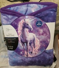 Mainstays Mystical Unicorn Round Beach Towel Pool Swim 58" Diameter ..Brand New