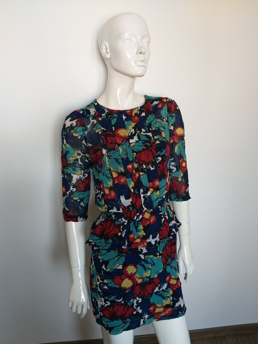ganni peplum dress Patchwork Denim Peplum Mini Dress by GANNI