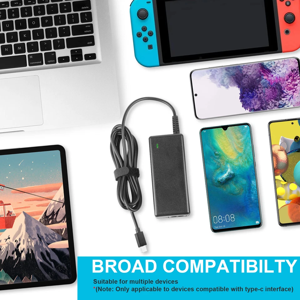 LOT OF 45W 65W 90W USB C Type C Adapter Charger For Lenovo HP Macbook Samsung - Image 3 of 4