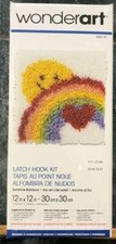 Wonderart Latch Hook Rug Kit 426141 Sun Rainbow Heart 12" x 12" - NEW IN BOX