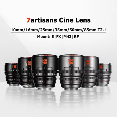 7artisans 10mm 16mm 25mm 35mm 50mm 85mm T2.1 S35 HOPE Cine Lens for RF/X/E/M43 