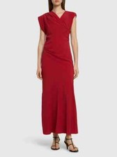 NWT 1,490 ISABEL MARANT Kidena Acetate  Silk Midi Dress 42 10
