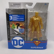 Spin Master DC Heroes Unite Gold Superman 4" Action Figure Rare New In Box