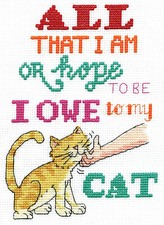 Counted Cross Stitch Kit  Design Works My Cat Uplifting Saying DW3471