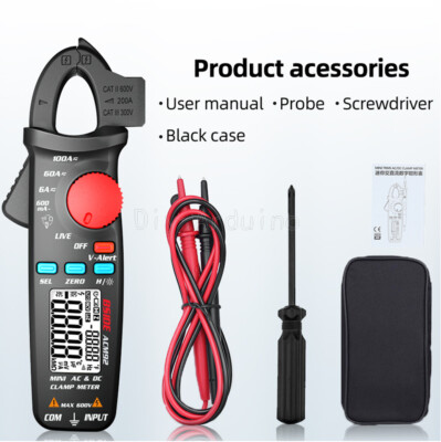 6000 DC/AC 100A 1mA Digital Clamp Meter AC DC Current Ammeter Multimeter voltage