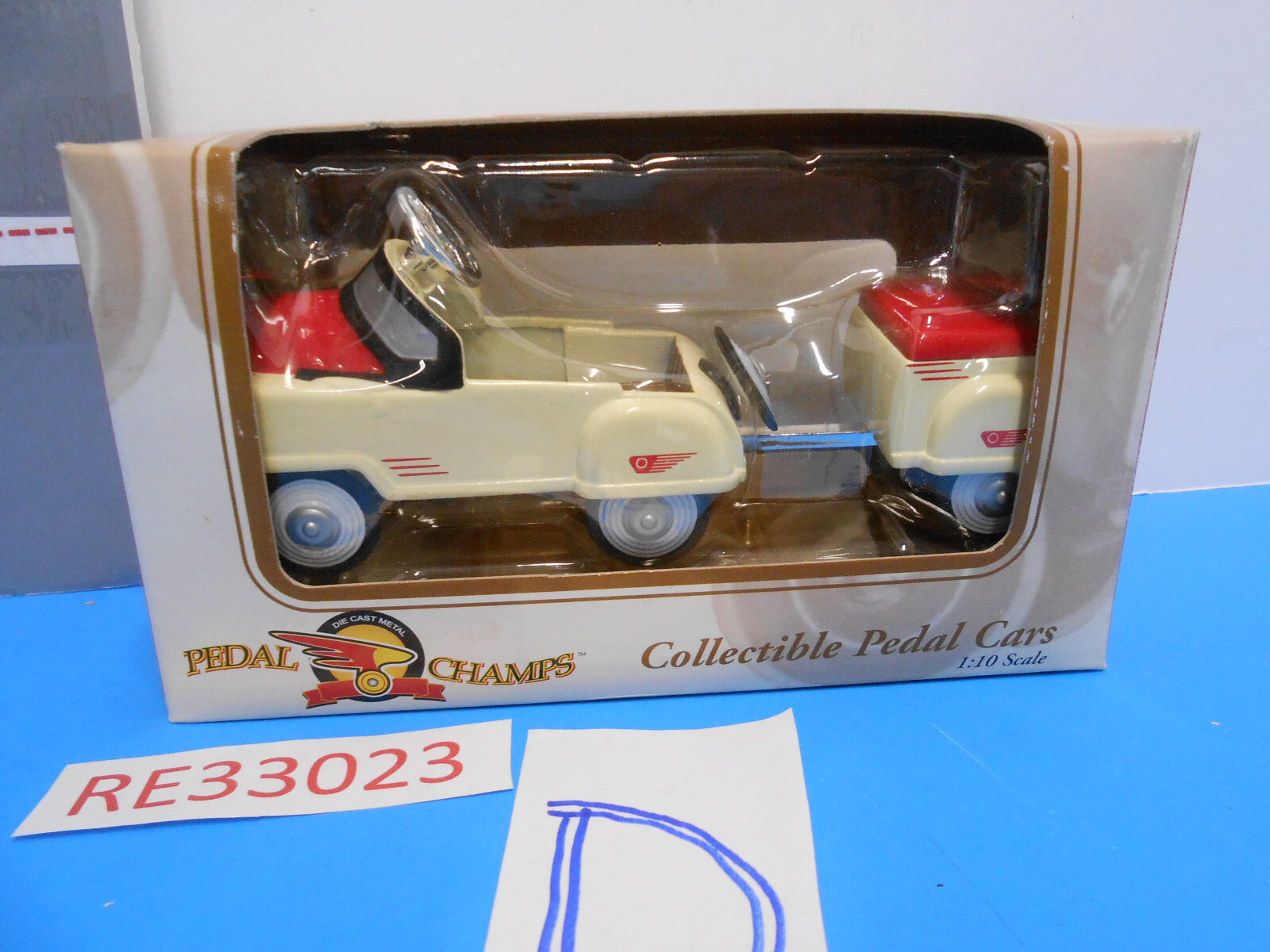 Pedal Champs Pedal Power Car w/ Trailer Diecast Metal #90113