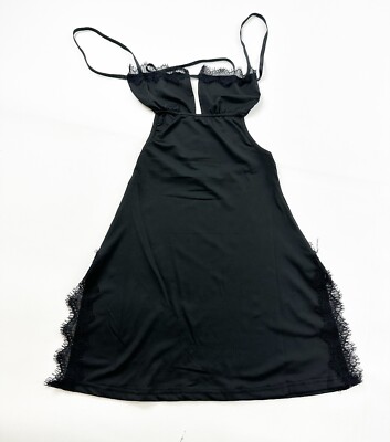 black tie pink dress Taylor Black Tie Back Mini Dress - US 12