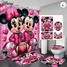 Disney Cartoon Shower Curtain Set, Disney Cartoon Toilet Seat Cover Set