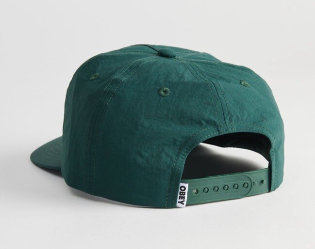 OBEY Tropical 5-Panel Classic Snapback Hat NWT Dark Green Nylon