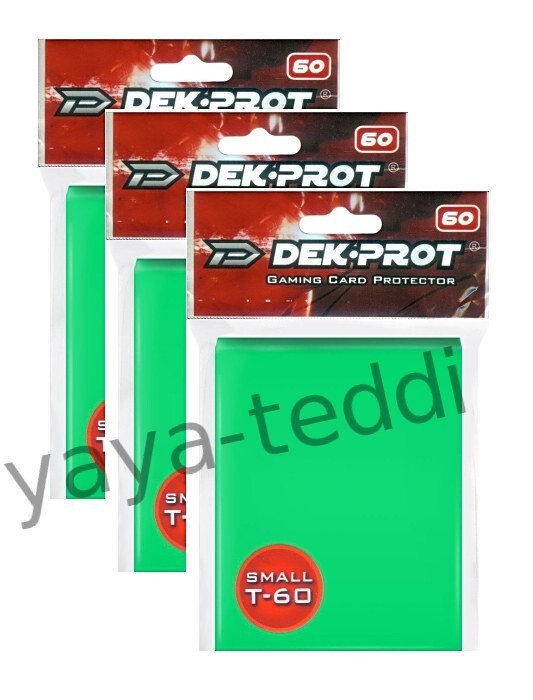 DEK PROT T-60 SMALL Card Sleeves- 60 x 3 - 180 Sleeves tota1 - Peridot Green