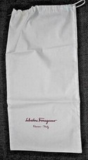 Authentic Pair of Salvatore Ferragamo Cotton Drawstring Dust Bags 16 3/4" x 8 1/