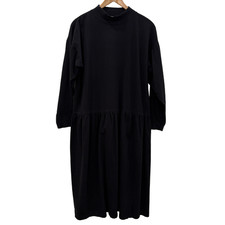 Vintage 90s Gap Cotton Dress with Mock Neck and Long Sleeves Size M