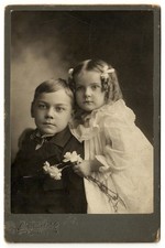 Antique Great Children Photograph Cabinet Card Names Identfied