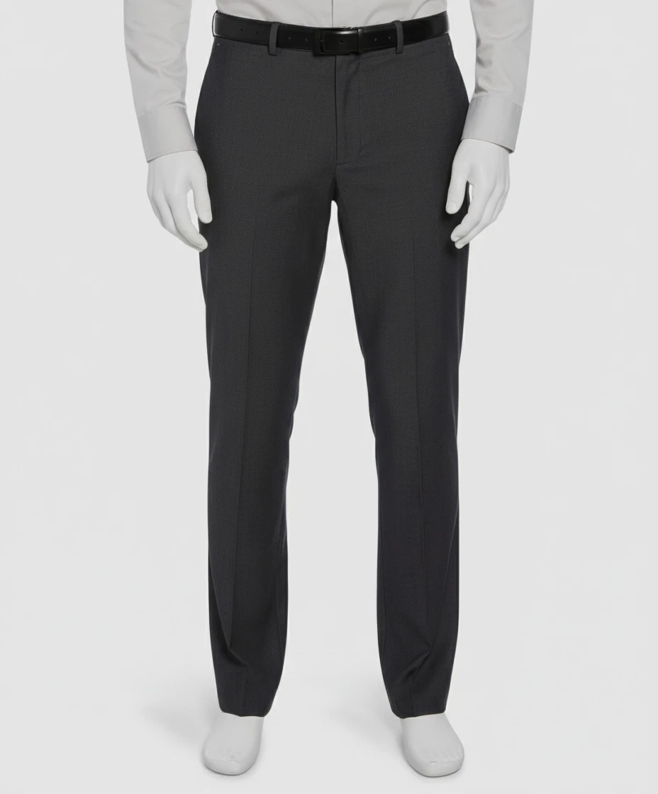 Perry Ellis Portfolio Men's Black Modern-Fit Birdseye Dress Pant Size 38W 32L