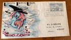 Dorothy Knapp 1949 UPU C43 Airmail Stamp Hand Painted First Day Cover to France