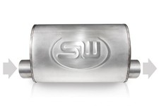 Stainless Works Tm4s25o25oss Turbo S-tube Muffler 2.5 Offsetoffset Same Side